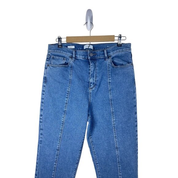 Loft Straight Leg Pintuck Seam Crease Jeans Casual 12 - Picture 2 of 11